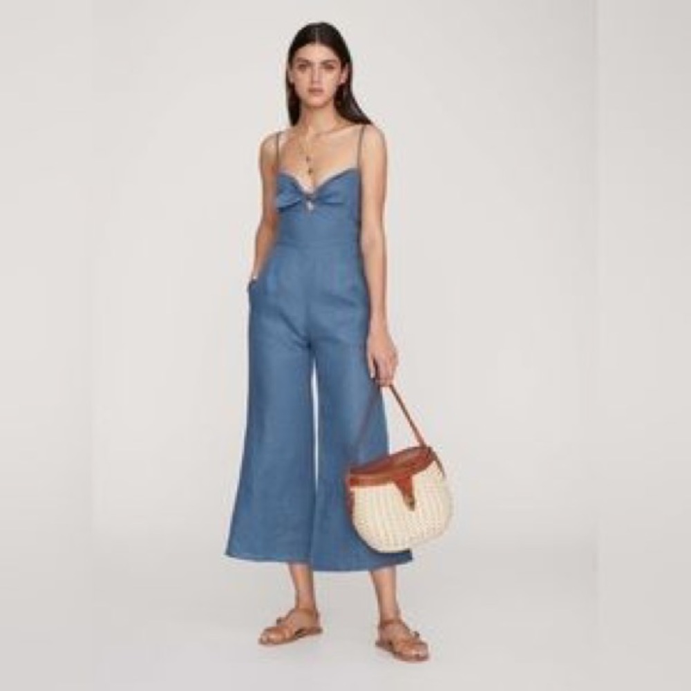 Faithful the brand Presley jumpsuit size 4 in blue denim